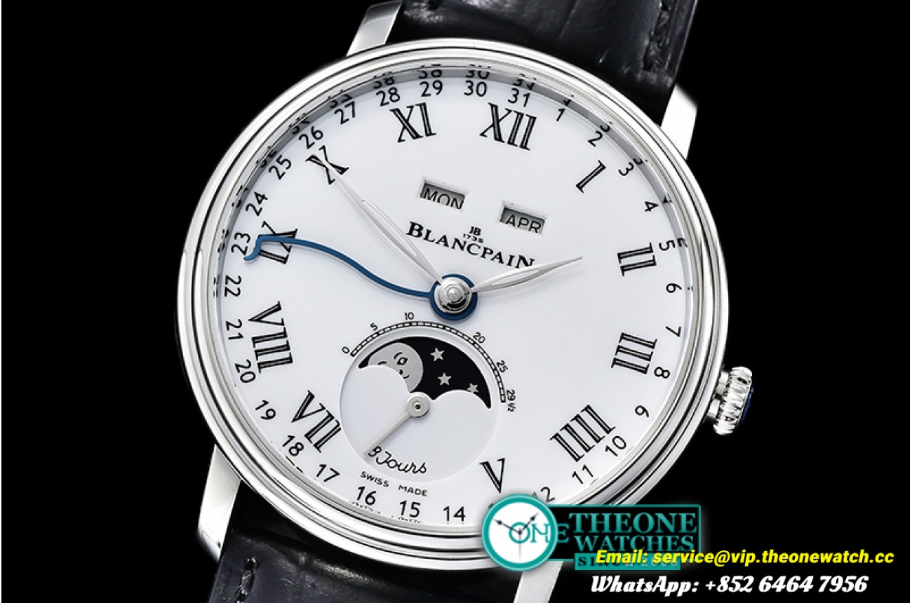 Villeret Complications SS/LE Wht/Rmn OMF Miyota 9015