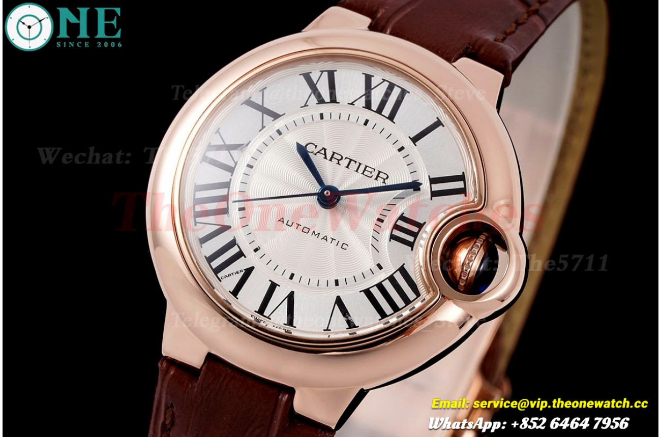 Ballon Bleu De Cartier 33mm RG/LE White/Rmn AF NH05