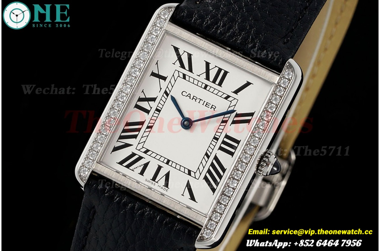Tank Solo 27.4mm Dia White Dial on Lychee Grain Leather AF Quartz