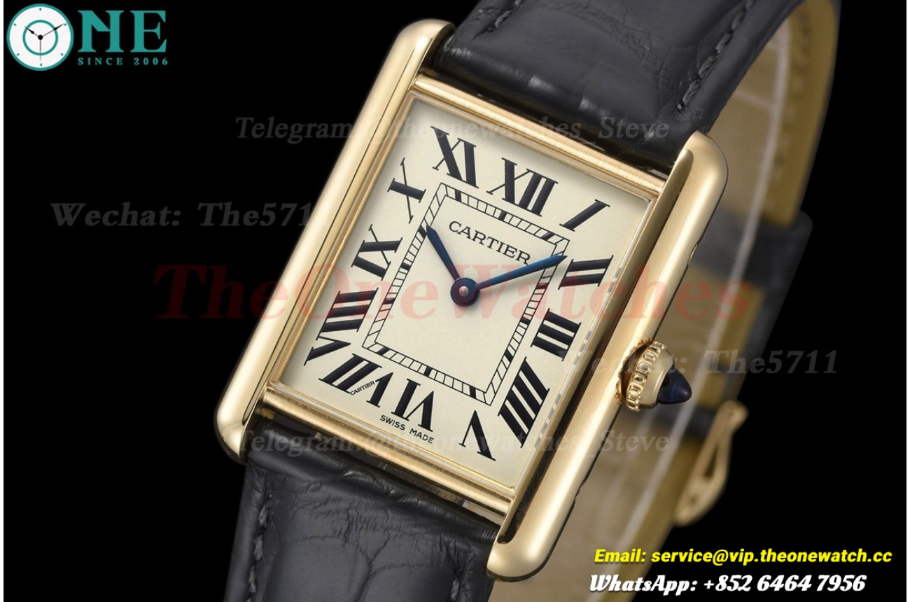 Tank Must 25.5mm YG/LE Silver Dial DRF Quartz