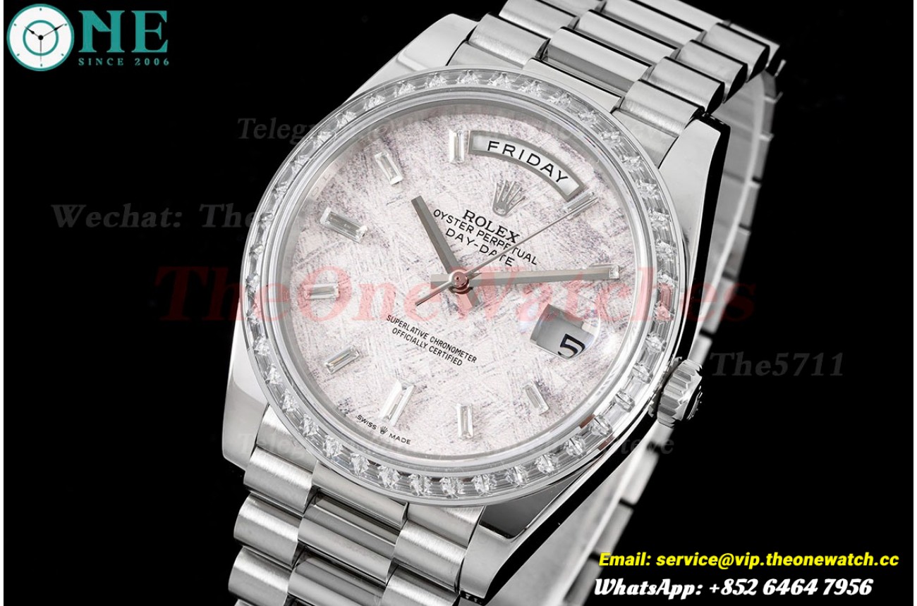 DayDate 228396 40mm Pres SS/SS Meteorite Dial GSF A3255 (Tungsten Heavy Version)