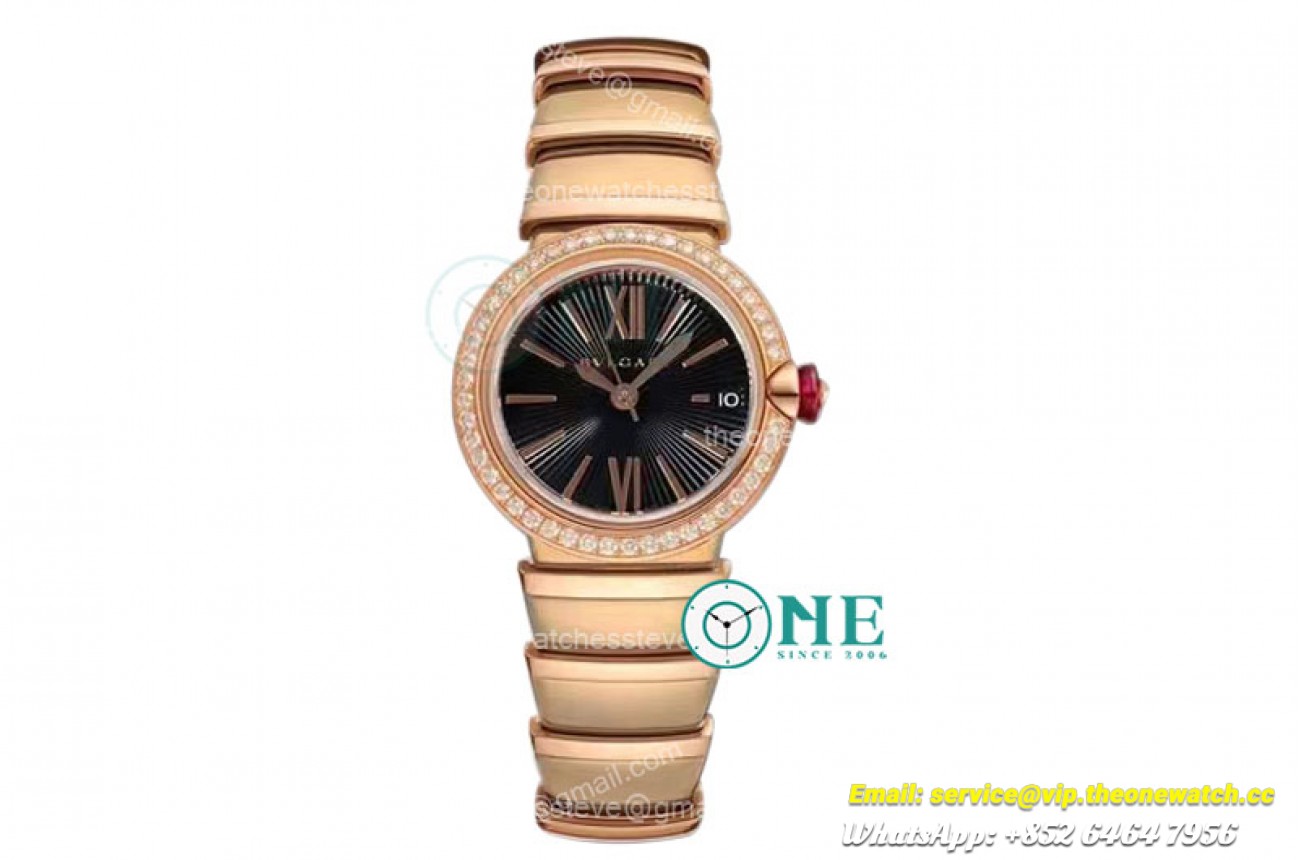 Bvlgari - Lvcea series 33mm RG/RG Black/Rom Dia BVF 9015