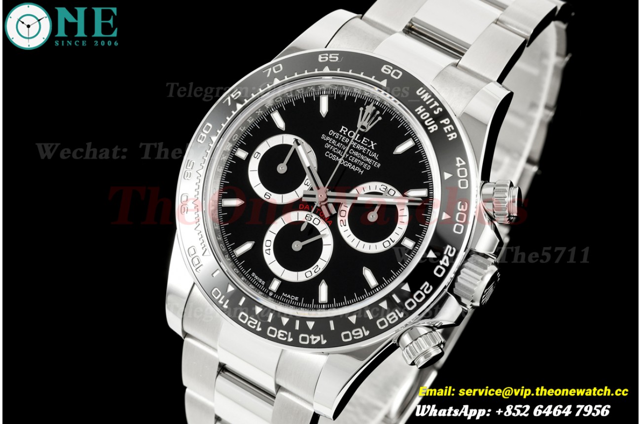 Daytona 126500LN 40mm SS/SS Black Dial 3CF JH4131 (Free Sprung)