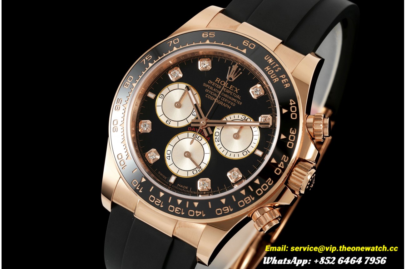 Daytona 126515 40mm RG/RU Black/Dia WF JH4131 (Weighted Approx.161g) (Free Sprung)
