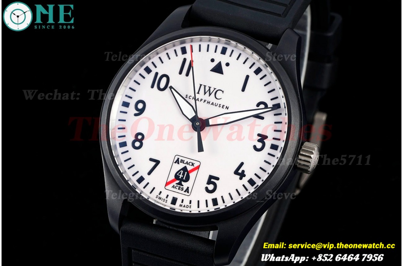 Pilot Mark Black Aces 41mm Cer/RU White Dial M+ MY9015