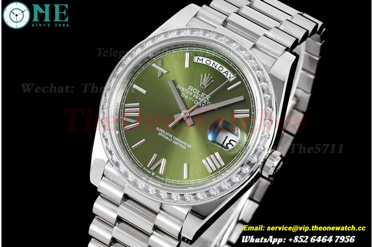 DayDate 228396 40mm Pres Dia SS/SS Green Dial GSF A3255 (Tungsten Heavy Version)