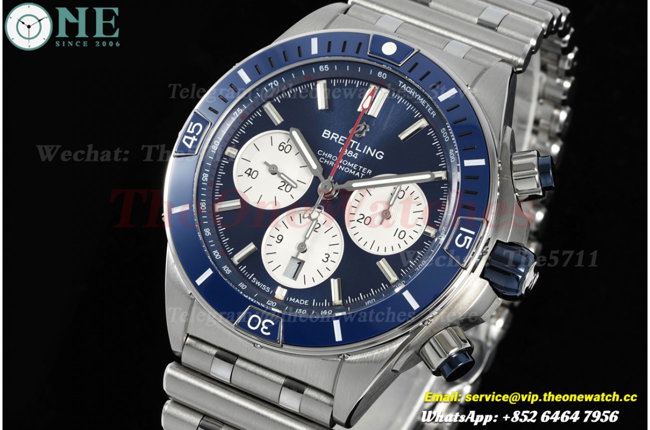 Super Chronomat B01 44MM Blue Bezel SS/SS Blue Dial BLF A7750