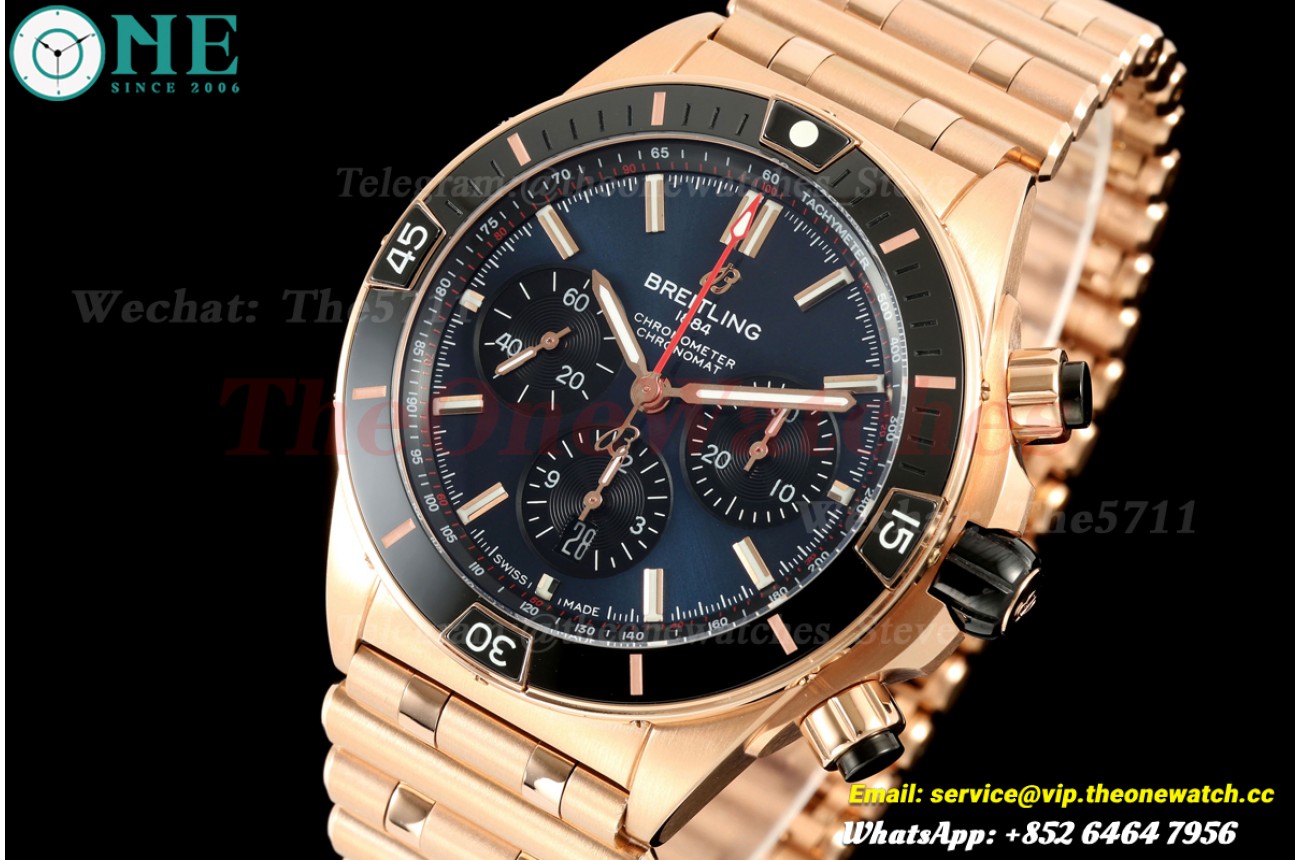 Super Chronomat B01 44MM RG/RG Blue/Stk TF A7750