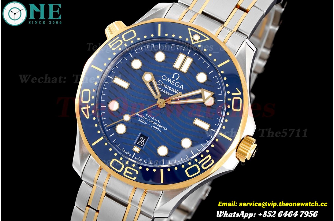 Seamaster 300m 42mm YG/SS Blue Dial JVSF A8800