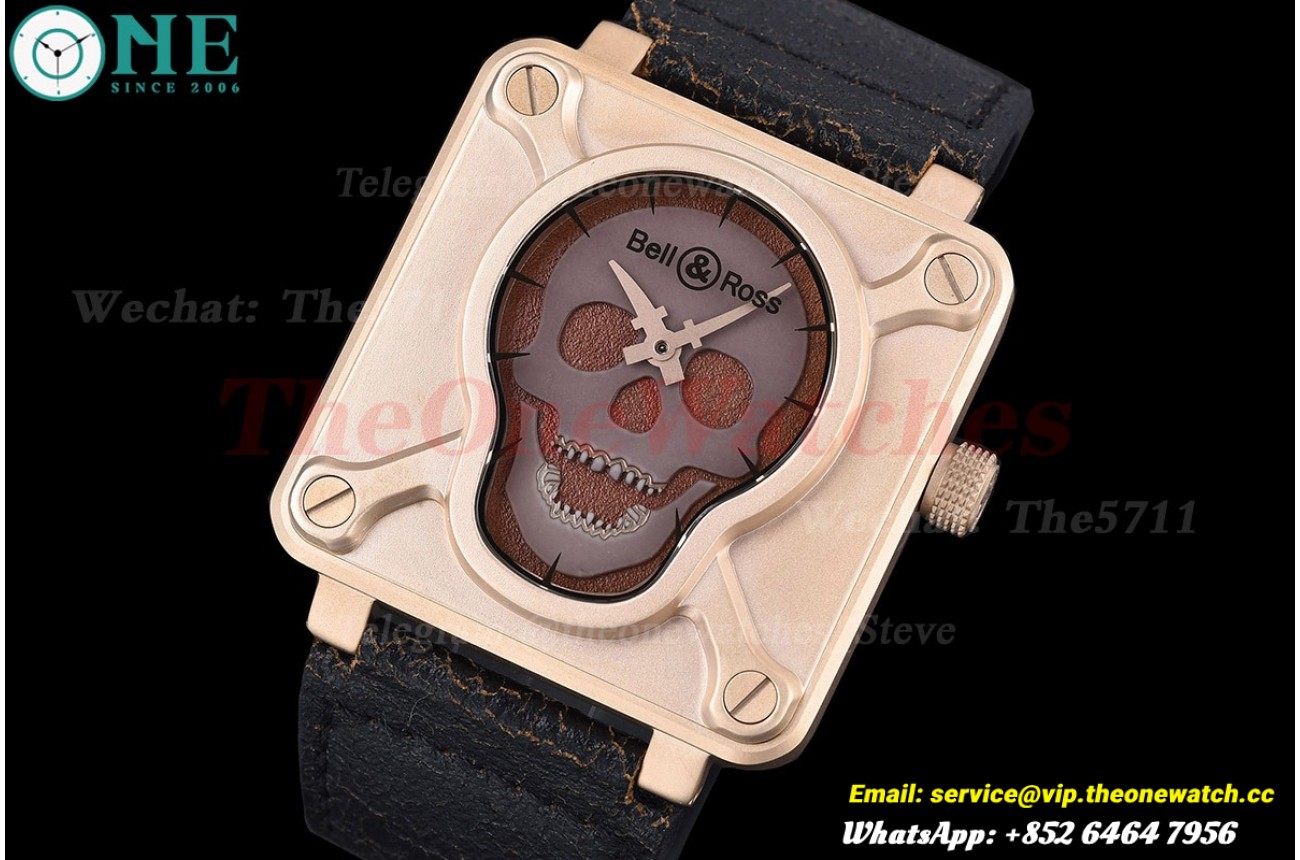 Instruments BR01 46mm Bronze Case on Black Leather Strap BRSF A2824