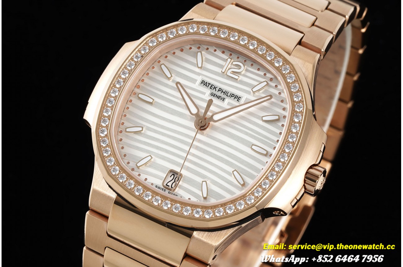 Nautilus 7118 35mm RG/RG Dia White Dial DDF DD324 Super Clone