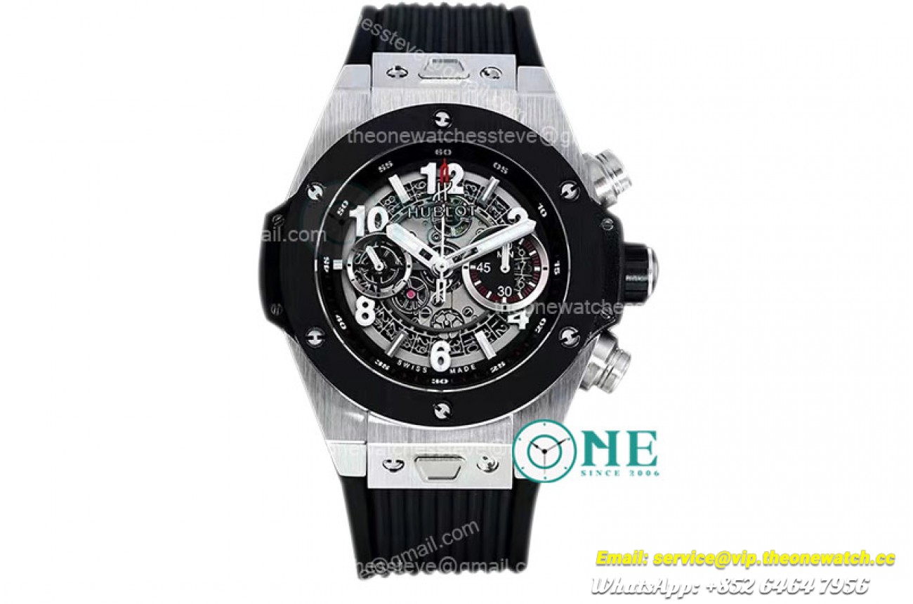 Hublot - Big Bang Unico Sapphire 45mm Wht SS/RU/CER Blk A7750