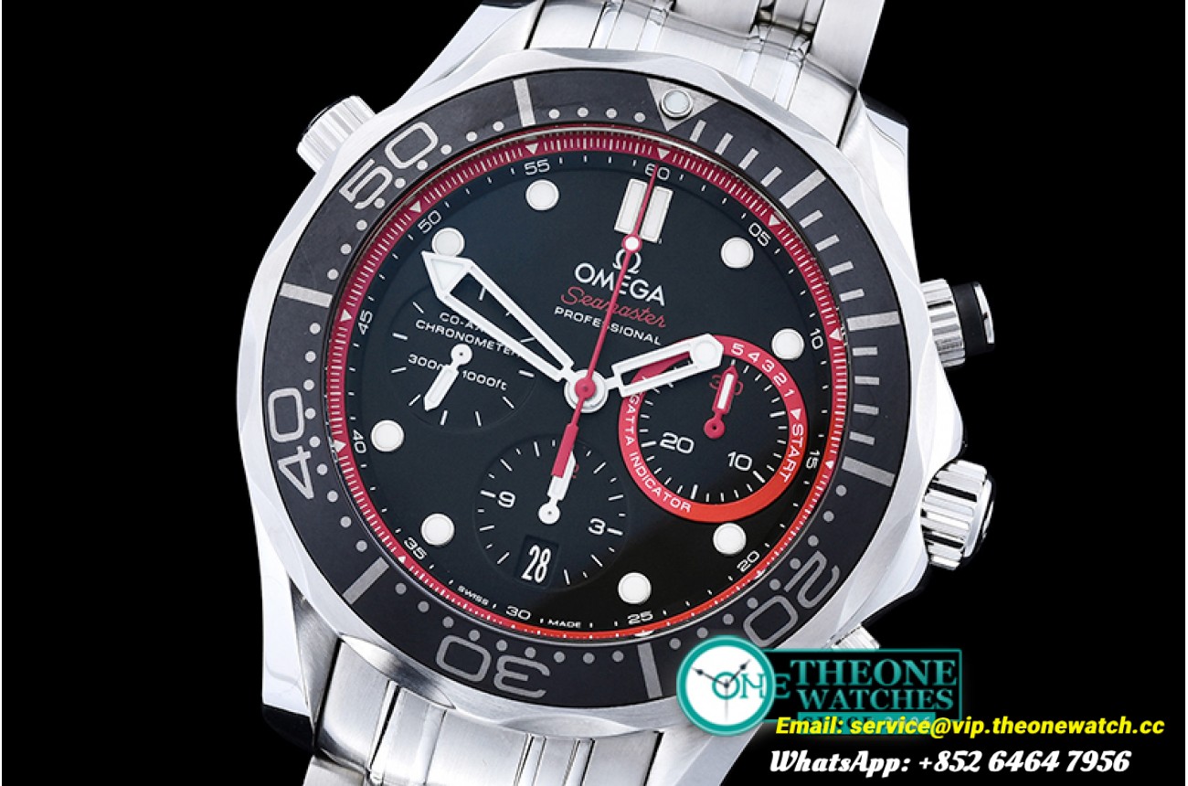 Omega - Seamaster 300M Chrono America Cup SS/SS Blk/Red BP A7750