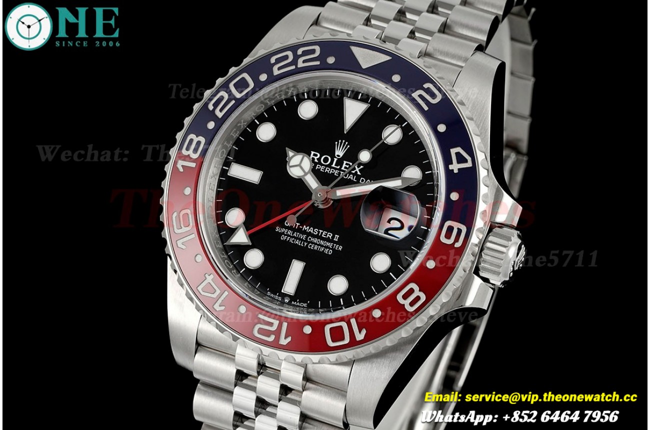 GMT Master II 126710 Pepsi Jub 40mm SS/SS Black VSF V3 DD3285 Super Clone