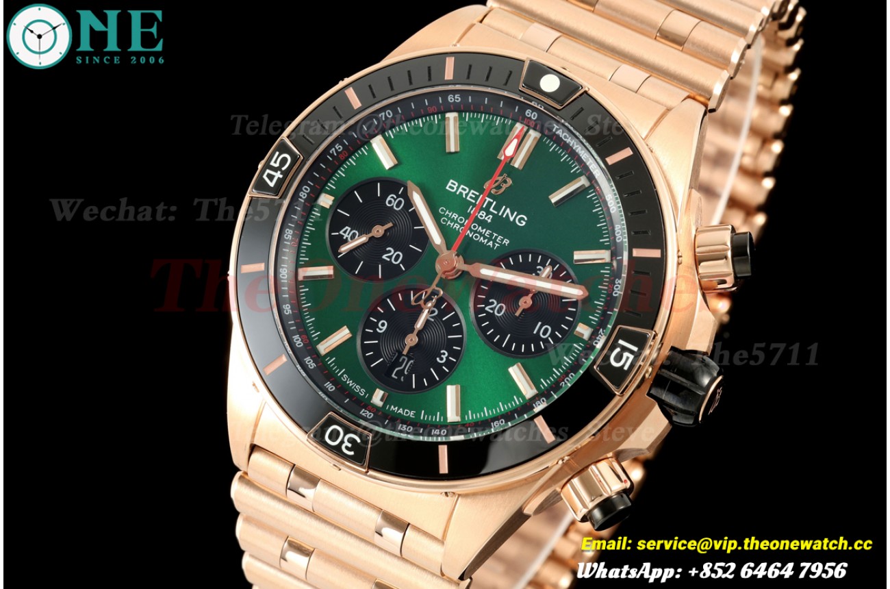 Super Chronomat B01 44MM RG/RG Green/Stk TF A7750