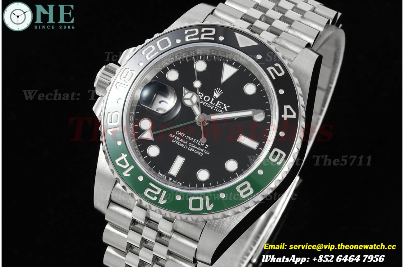 GMT Master II 126720 Sprite Jub 40mm SS/SS Black Dial ERF JH3285 (Free Sprung)