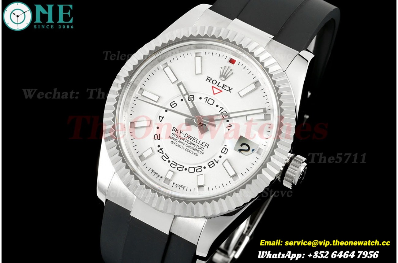 SkyDweller 336239 42mm Oys SS/RU White/Stk FNF A9002