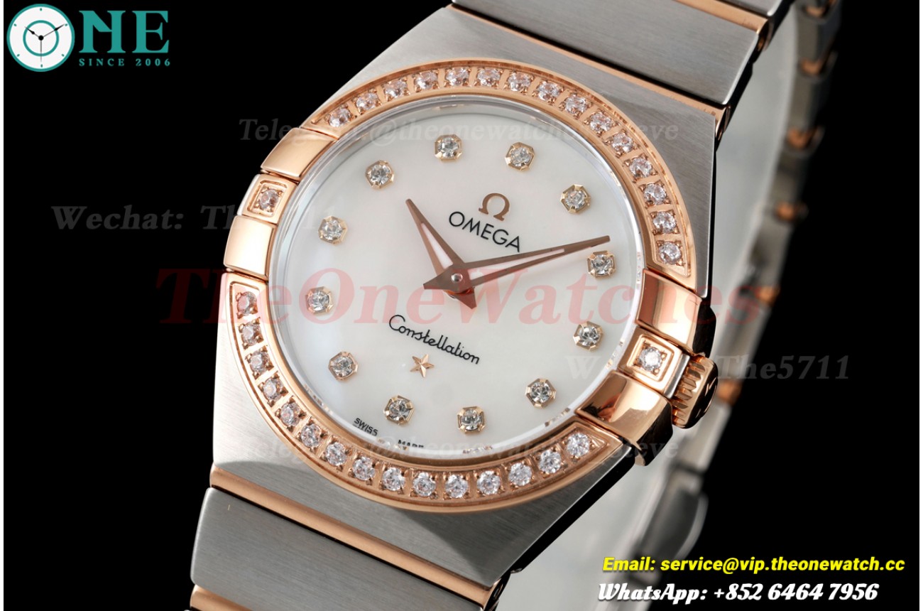 Constellation 28mm Dia SS/RG MOP/Dia 8848F Swiss Qtz