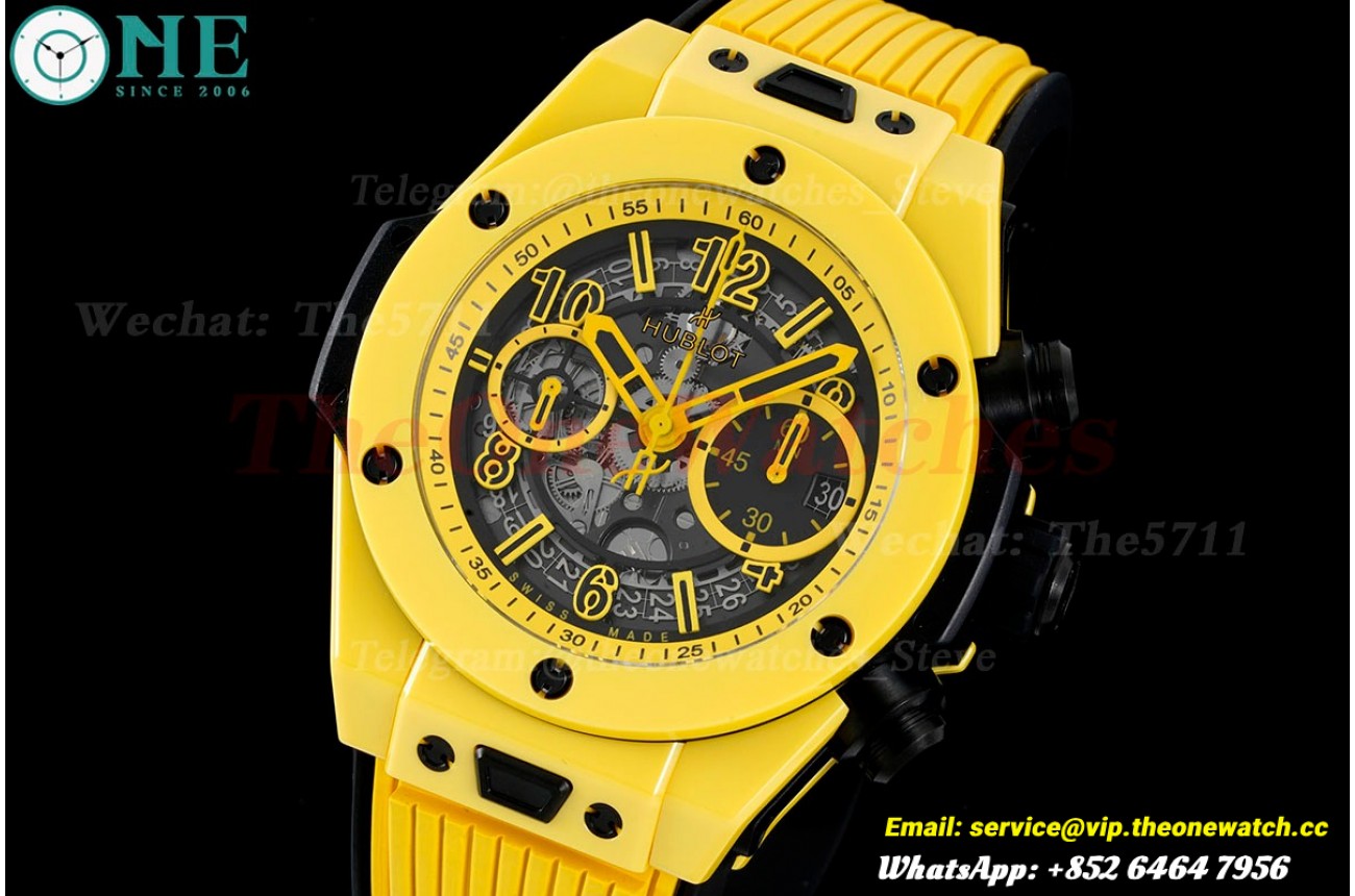 Big Bang Unico 42mm Yellow Magic Ceramic/RU Skeleton Dial BBF A1280