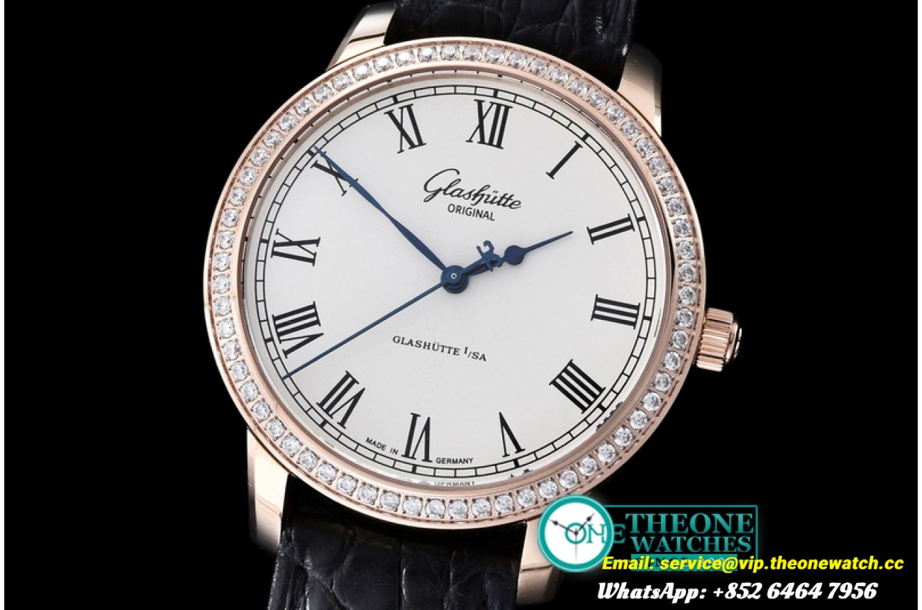 Glashutte - Senator Original RG/LE Diam White Asia 2824 Mod
