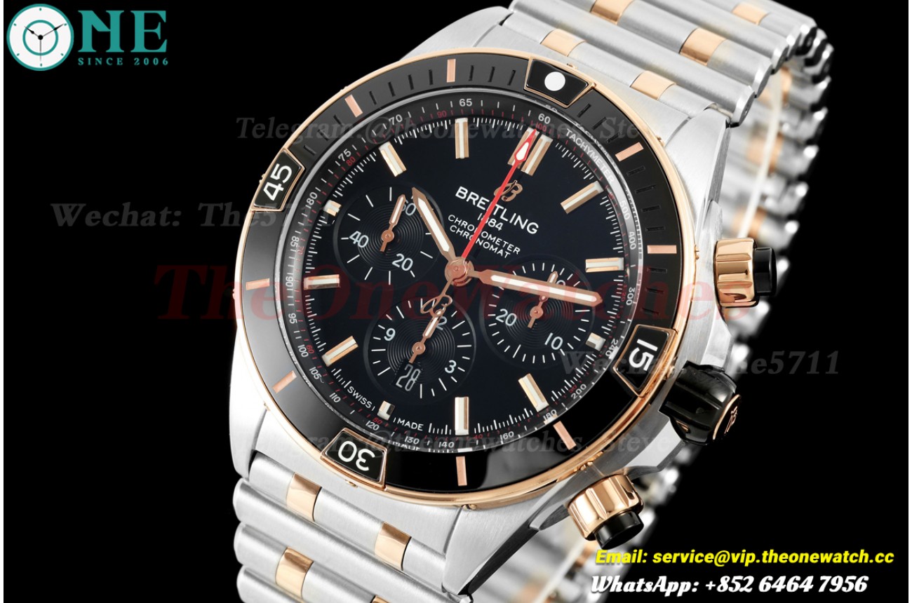 Super Chronomat B01 44MM SS/RG Black/Stk TF A7750