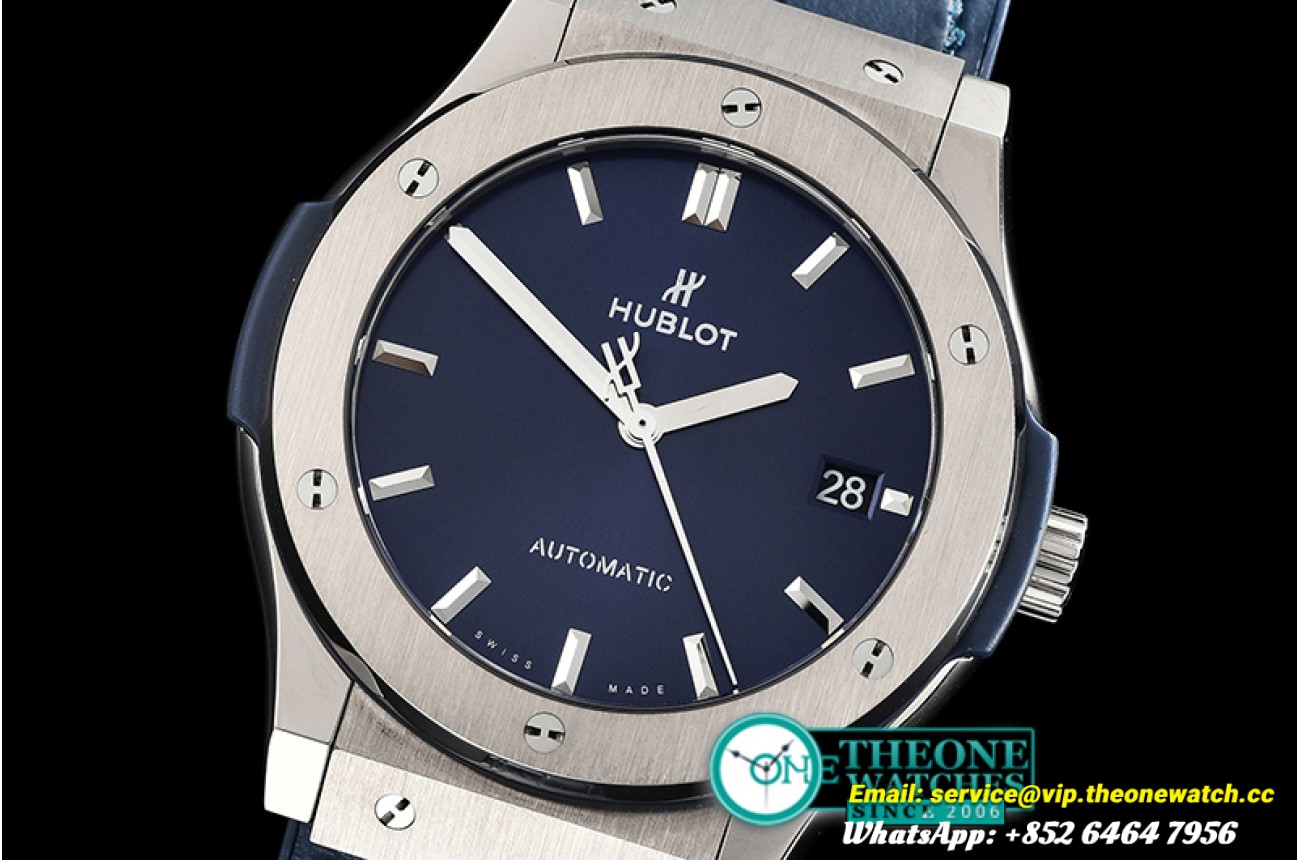 Hublot - Classic Fusion Bang 45mm TI/LE/RU Blue WWF A2892 Mod