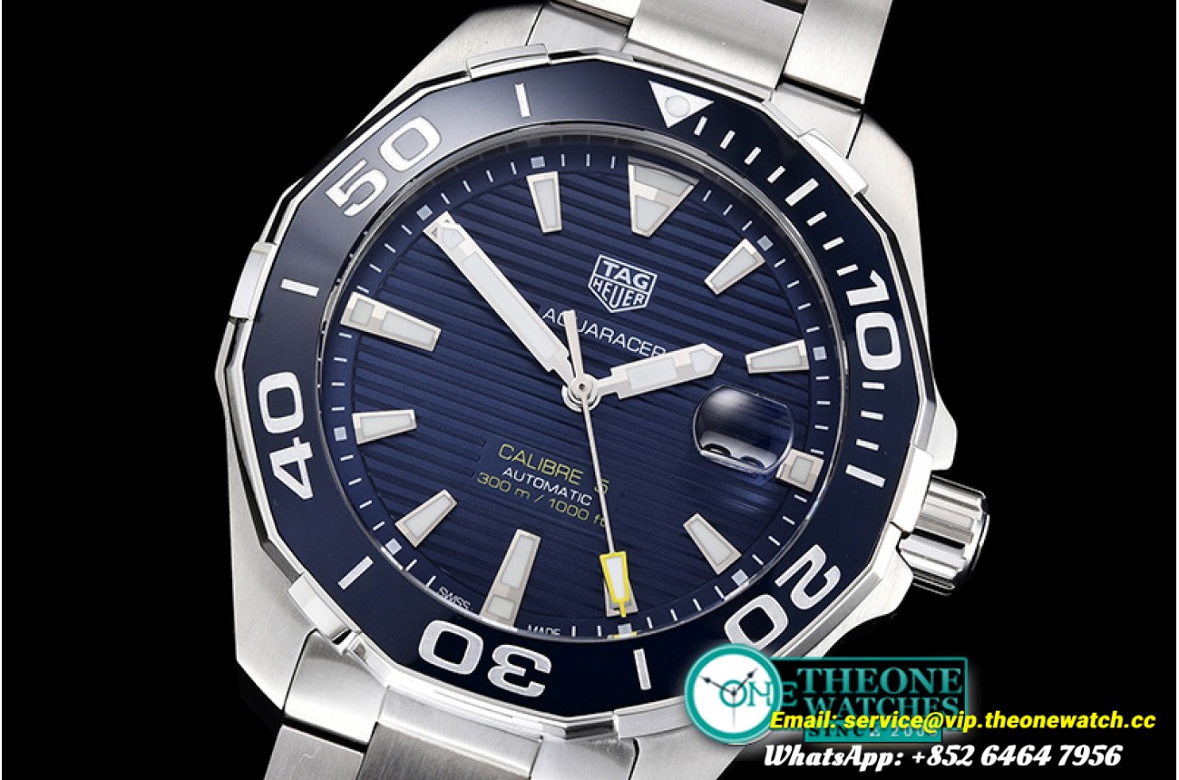 Tag Heuer - Aquaracer Caliber 5 43mm SS/NY Blue KOR SW200