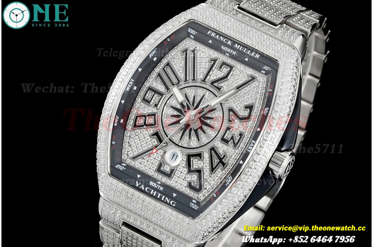 Yachting Mens 44mm Full Diamond SS/SS ABF A2824