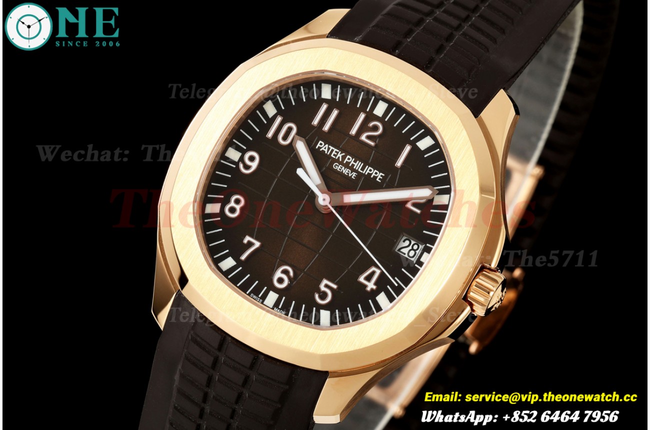 Aquanaut 5167 40mm RG/RU Brown Dial on Brown Rubber Strap BBF DPB330 Super Clone