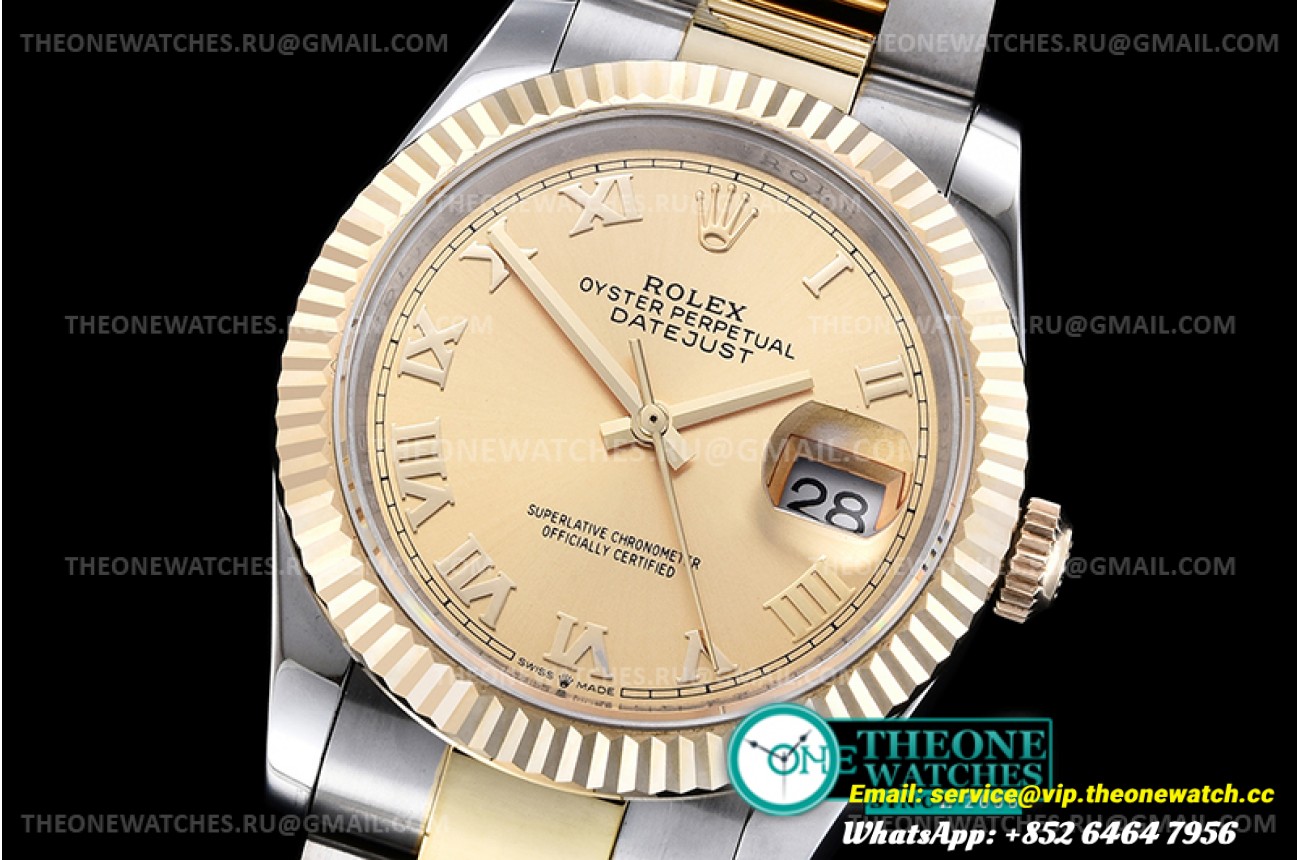 Rolex - DJ 36mm Oyst Flt 904L Wrp YG/SS Gold/Rmn GMF A2824