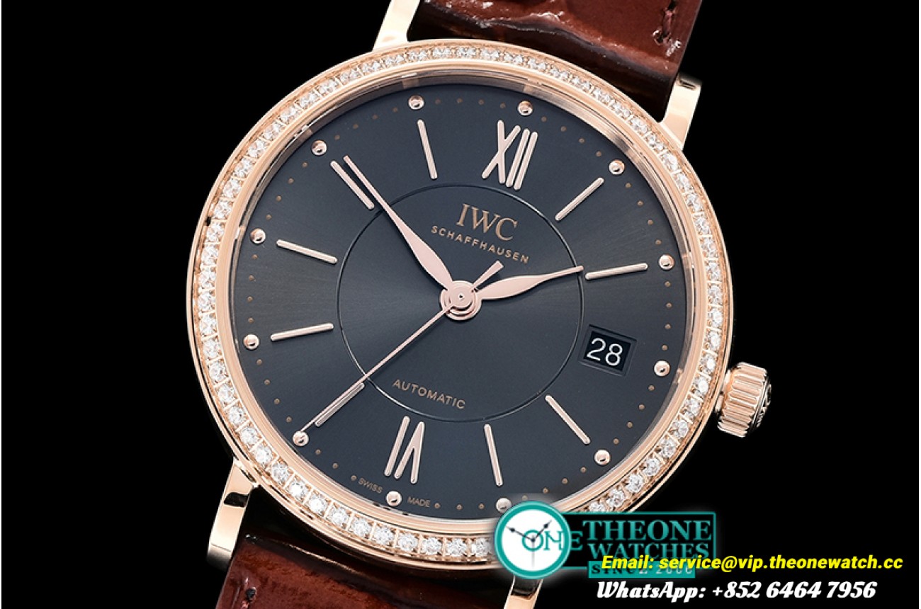 IWC - Portofino Automatic 37mm Diams RG/LE Black MKF MY9015