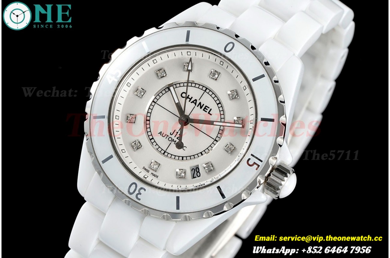 J12 38mm White Ceramic/Cer White/Dia HTF A2892