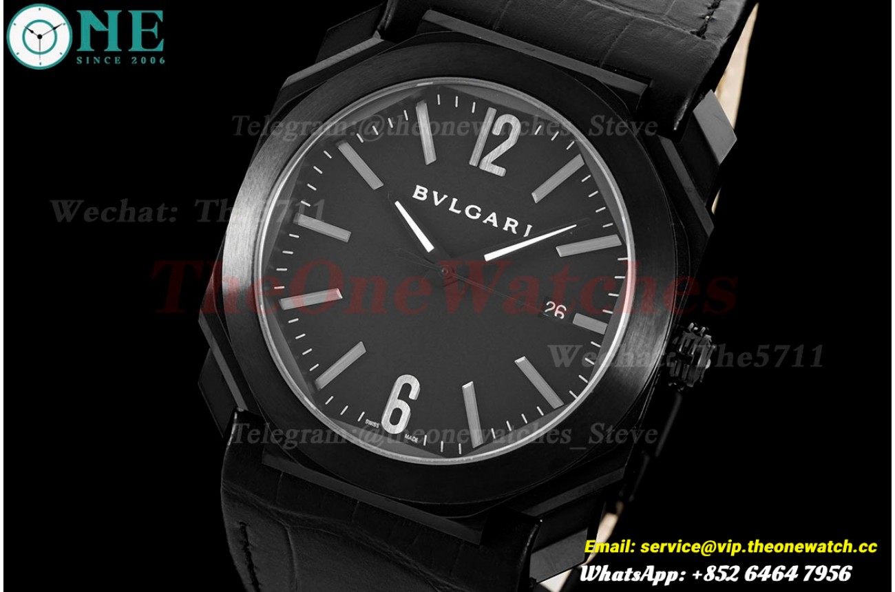 OCTO Solotempo 41mm DLC/LE Black dial On Black Strap BVF V3 A191