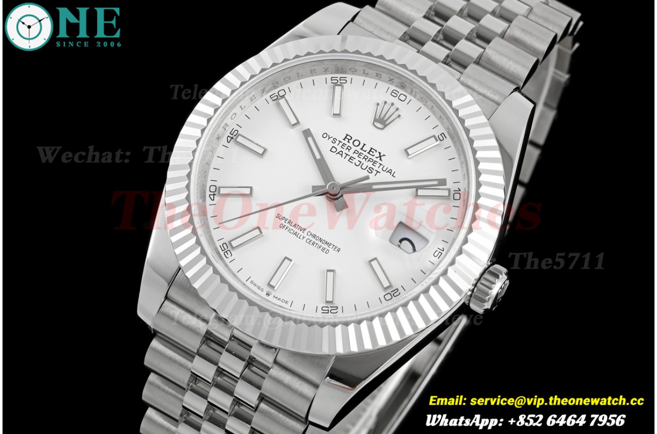 Datejust 126334 41mm Jub SS/SS White/Stk QF JH3235 (Weighted) (Free Sprung)