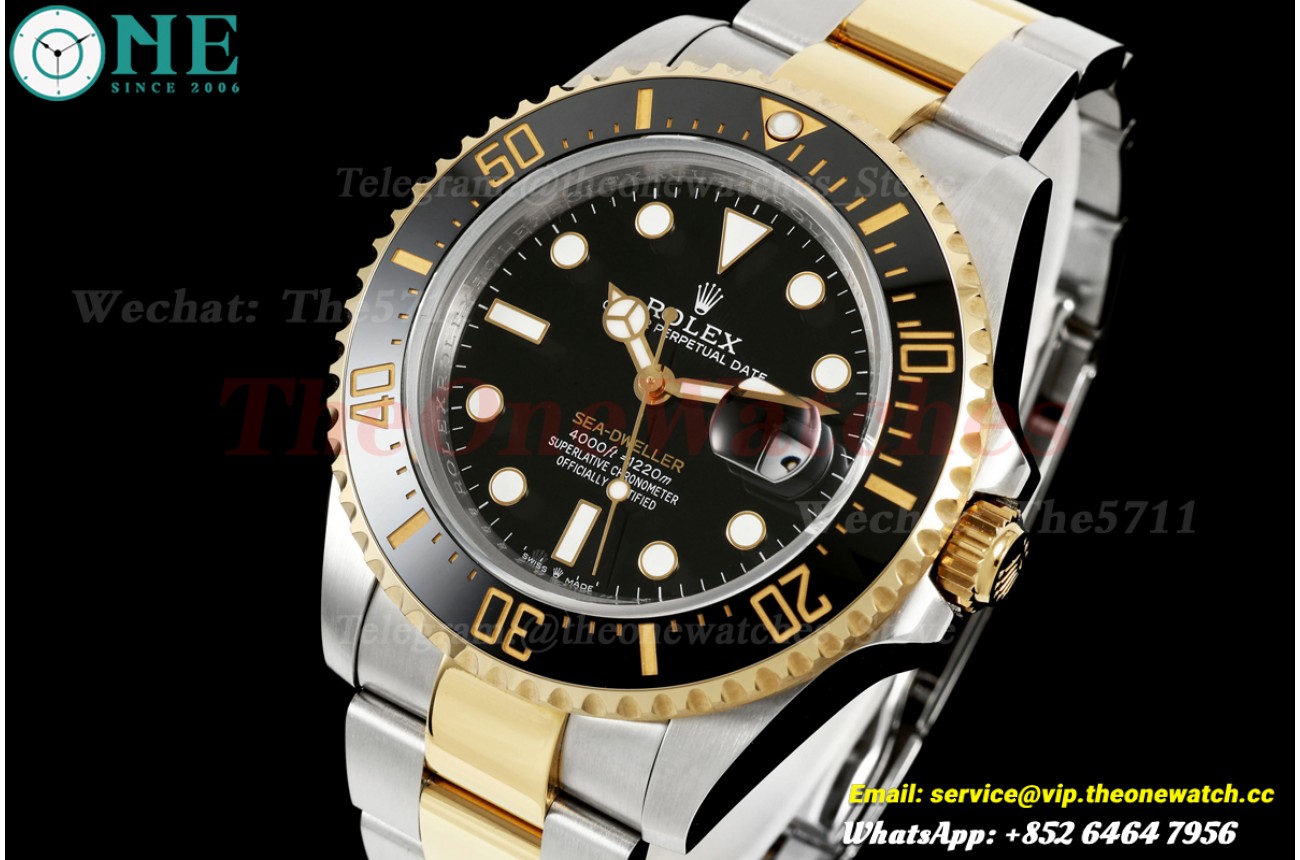 SeaDweller 126603LN 43mm SS/YG Black Dial QF JH3235 ( Weighted Approx.184g) (Free Sprung)