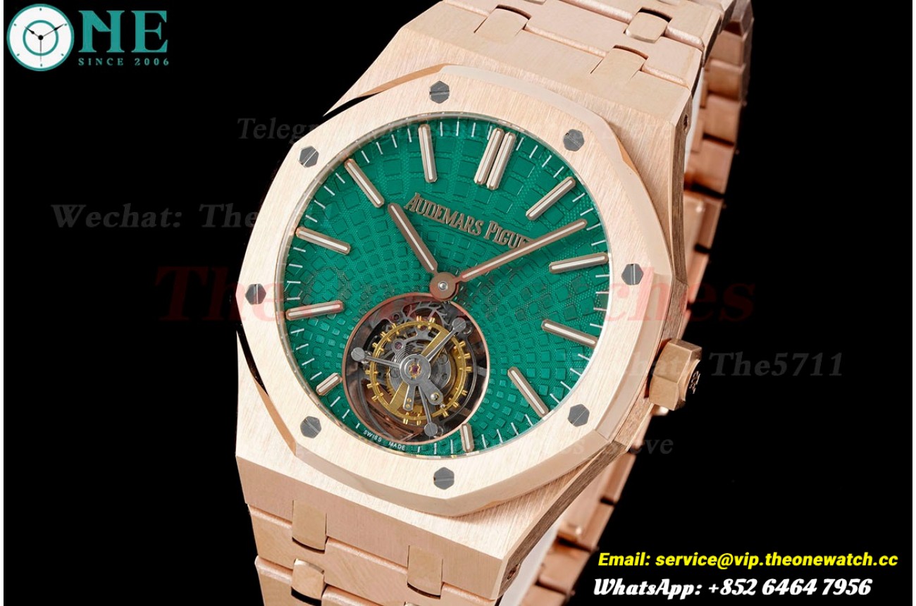 Royal Oak Tourbillon 41mm YG/YG Green/Stk R8F V2 Flying Tourb