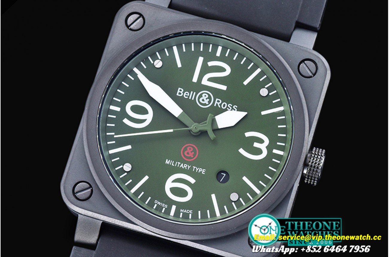 Bell & Ross - BR03-92 Military Ed. PVD/RU Green Miyota 9015