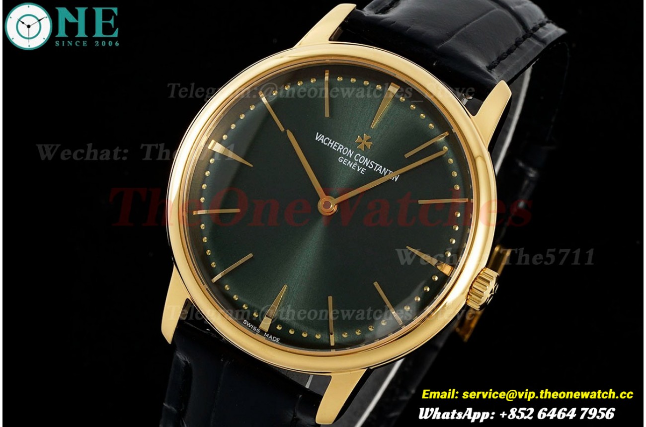 Patrimony 81180 YG/LE Green Dial KZF MY9015