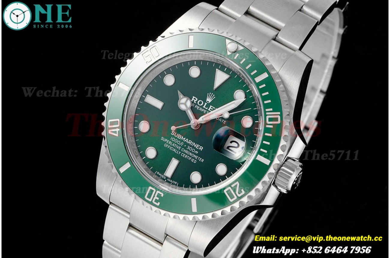 Submariner 116610LV Hulk 40mm SS/SS Green Dial ARF VS3135