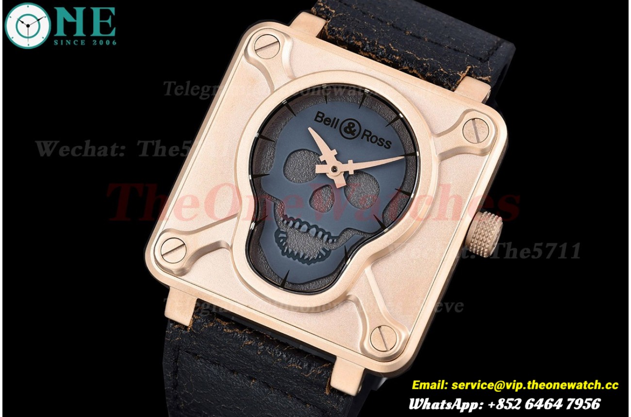 Instruments BR01 46mm Bronze Case on Black Leather Strap BRSF A2824