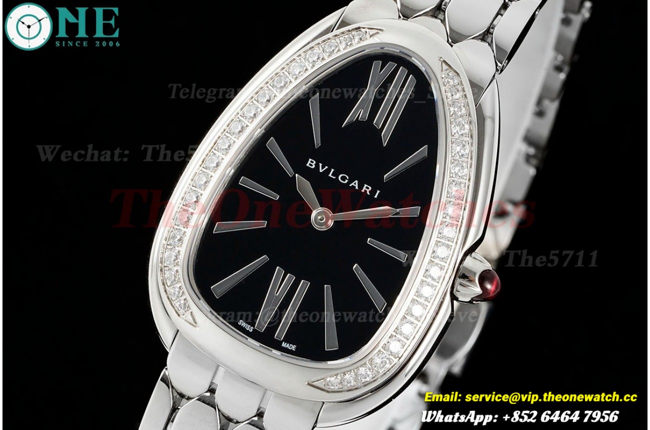 Serpenti Seduttori 33mm Dia SS/SS Black Dial BVF Swiss Qtz