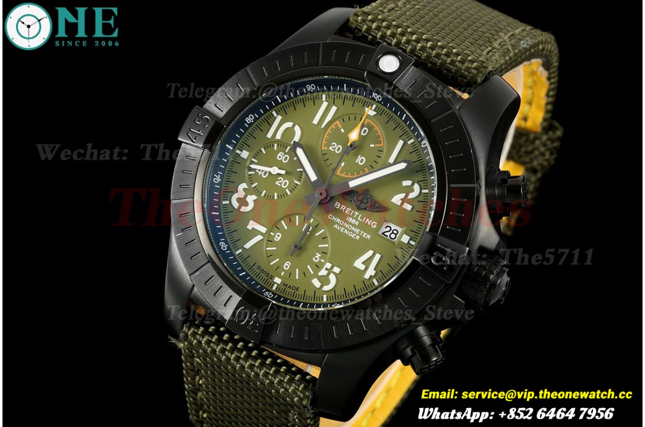 Avenger B01 Chrono 45mm PVD/NY Green Dial TF A7750