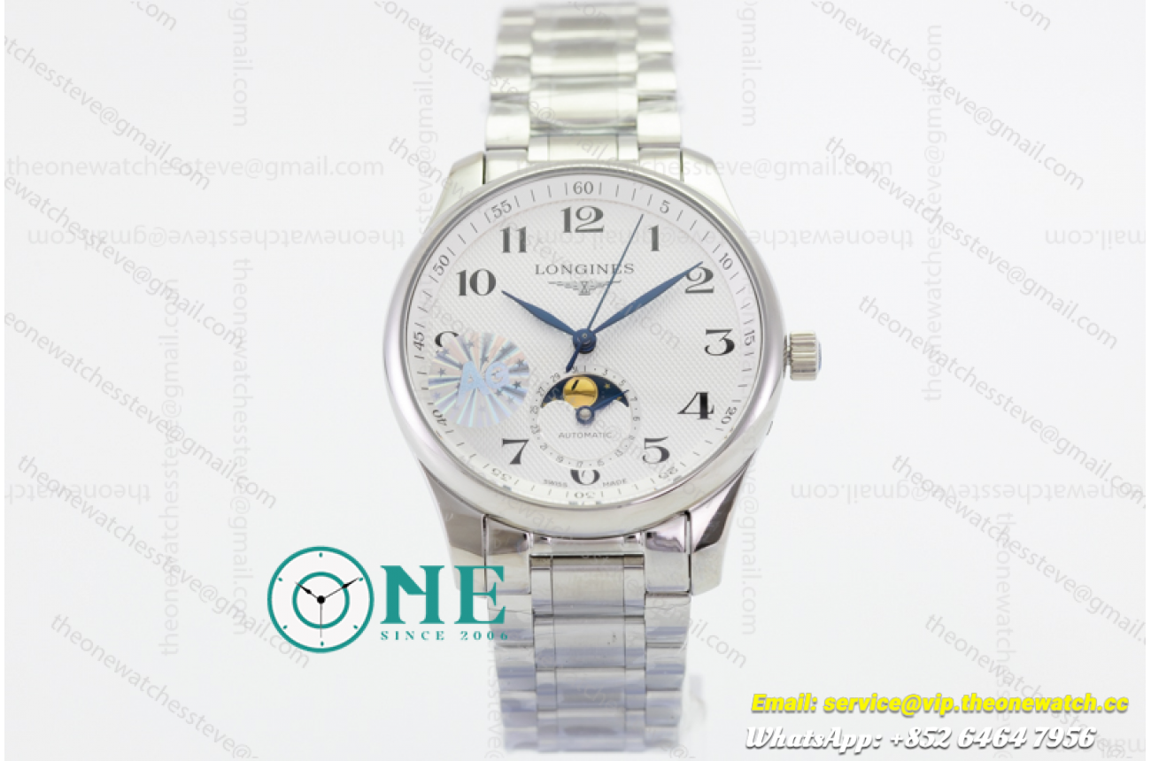 Longines - Master Moon Phase SS/SS White AIF A899