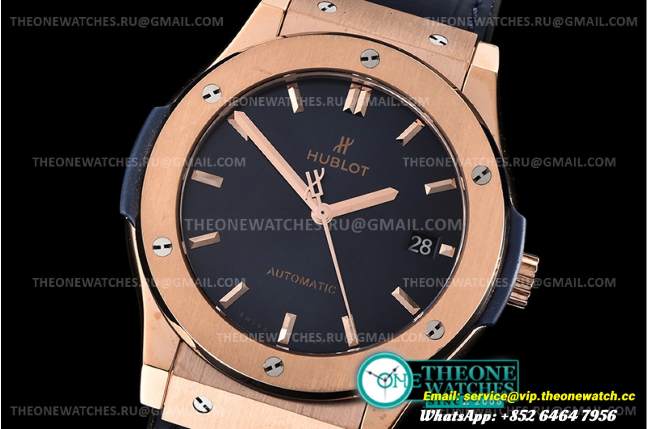 Hublot - Classic Fusion Bang 45mm RG/LE/RU Blue WWF A2892 Mod