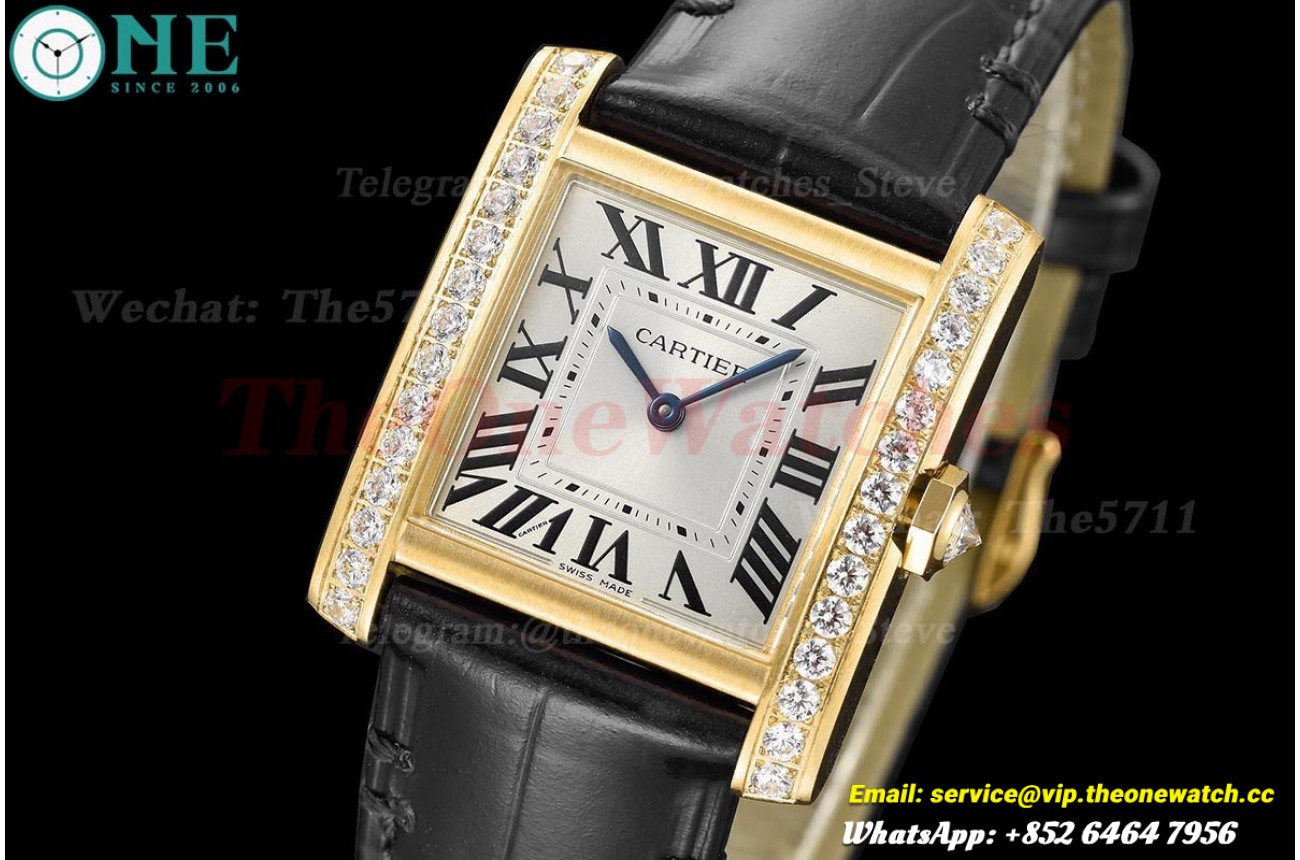 Tank Française 27mm Dia YG/LE Silver Dial 8848F Quartz