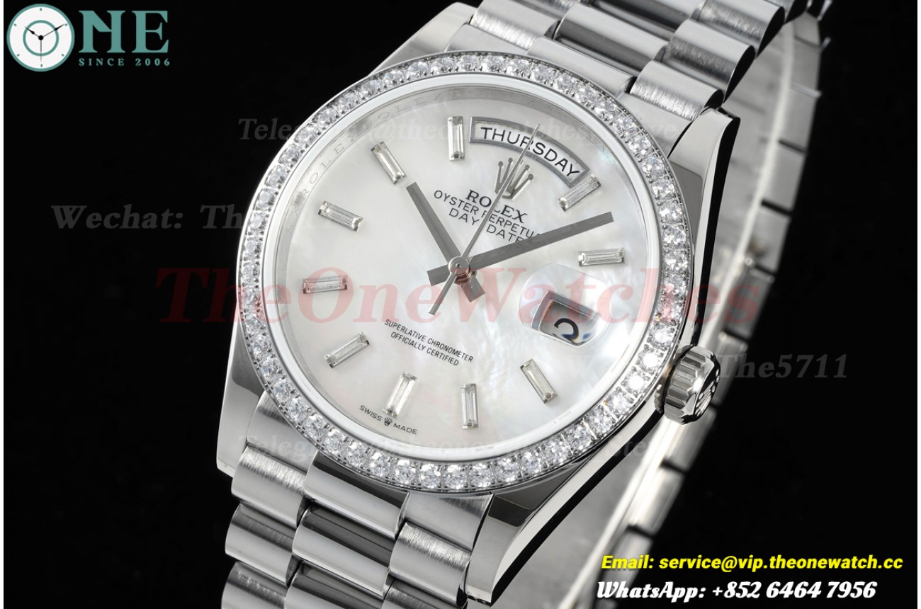 DayDate 128239 36mm Dia SS/SS MOP/Dia KF A2836(Gain Weight)
