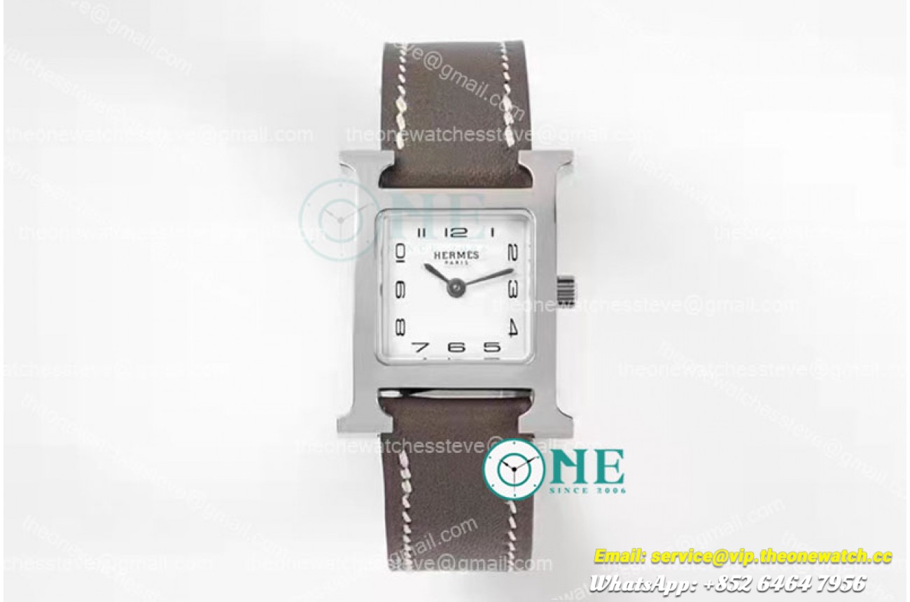 Hermes - Heure H SS/LE White/Num Gray BVF Swiss Quartz