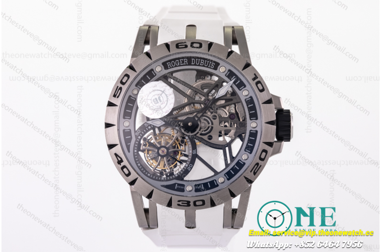 Roger Dubuis - Excalibur Spider Skele Flying Tourb TI/RU Blk/wht JBF
