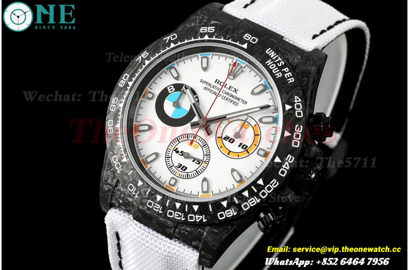 Daytona Diw 40mm 'BWM' Black Carbon/NY White Dial ANTF SH4130