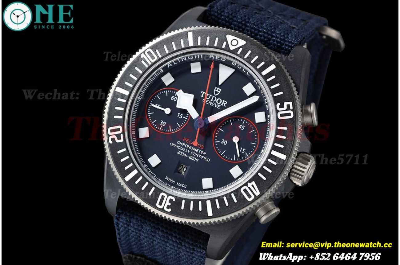 Pelagos FXD Chrono 43mm Car/TI/NY Blue Dial M+F A7750